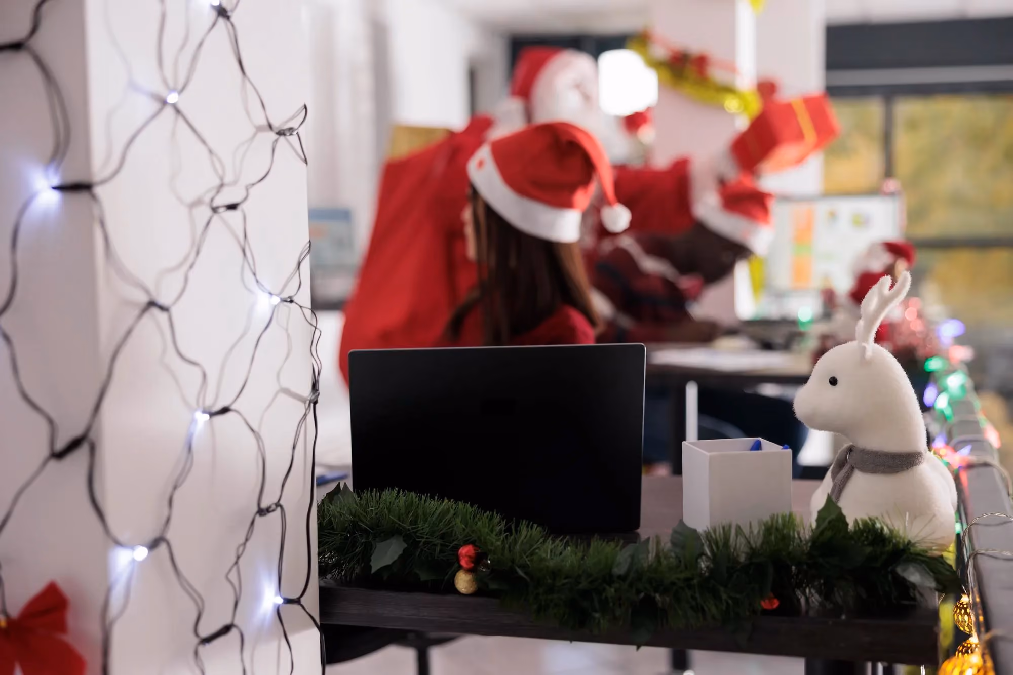 Office team working during the holiday season