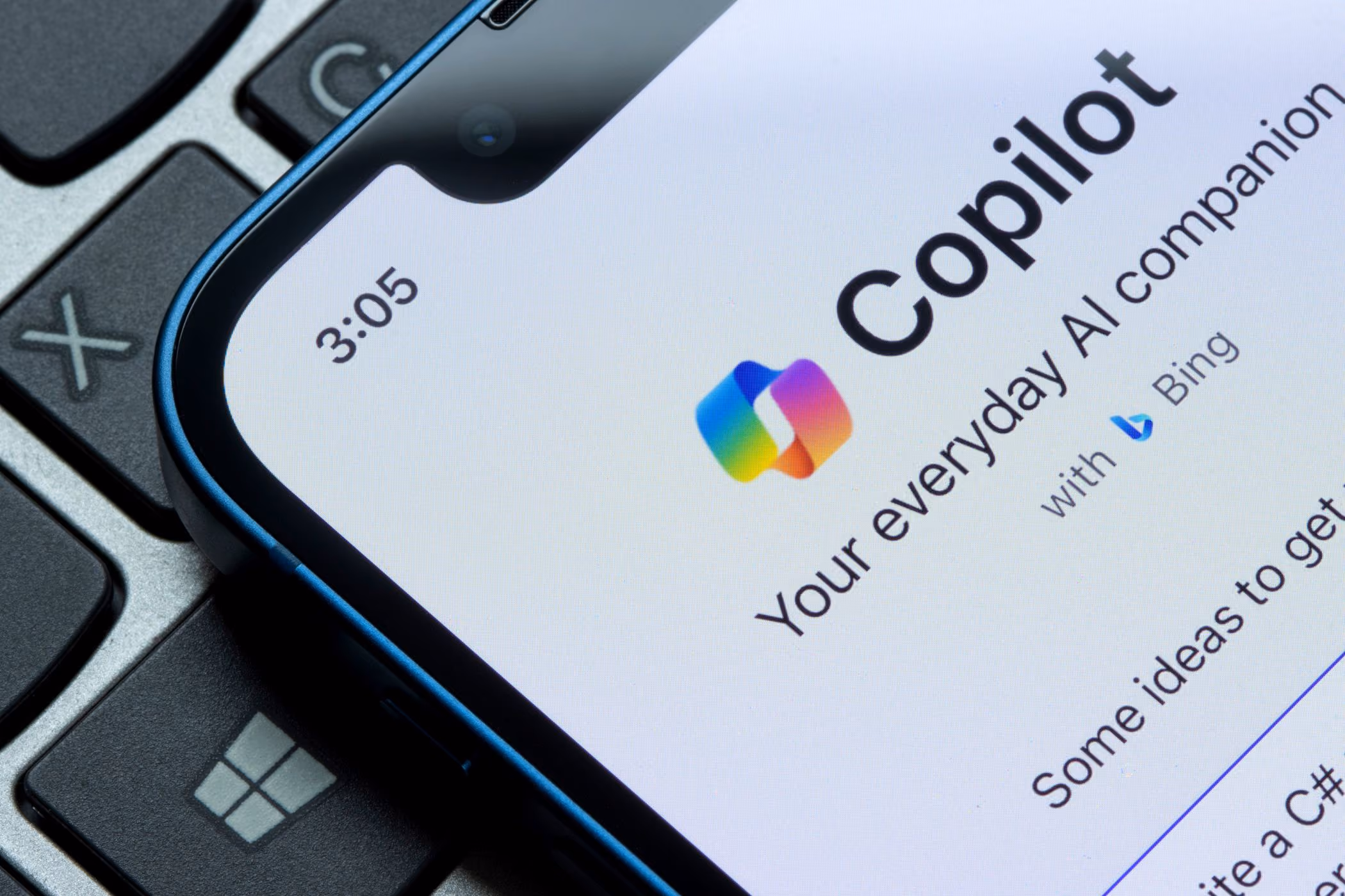 Microsoft Copilot app open on a smartphone