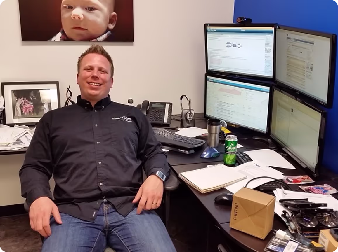 Current John in an office