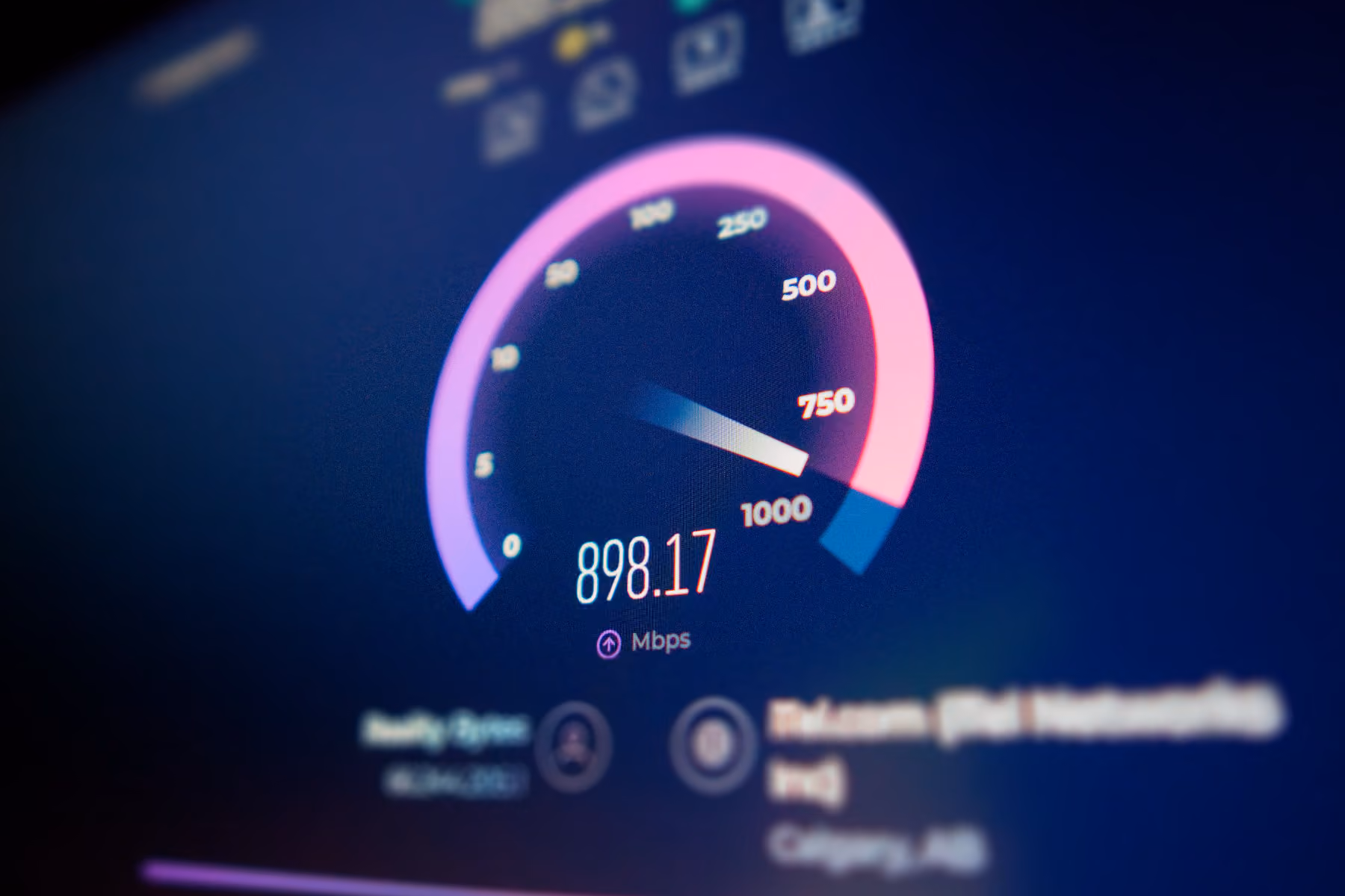 Internet speed test results on a Wi-Fi 7 connection